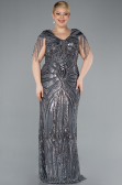 Robe De Fiançailles Grande Taille Longue Anthracite ABU4821