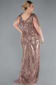 Robe De Fiançailles Grande Taille Longue Cuivre ABU4821