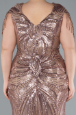 Robe De Fiançailles Grande Taille Longue Cuivre ABU4821