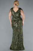 Robe De Fiançailles Grande Taille Longue Kaki ABU4821