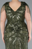 Robe De Fiançailles Grande Taille Longue Kaki ABU4821