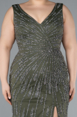 Robe De Soirée Grande Taille Longue Kaki ABU4717