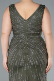 Robe De Soirée Grande Taille Longue Kaki ABU4717