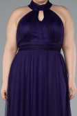 Robe de Soirée Grande Taille Longue Violet Foncé ABU3253