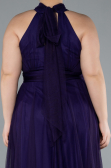 Robe de Soirée Grande Taille Longue Violet Foncé ABU3253