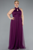 Robe de Soirée Grande Taille Longue Prune ABU3253
