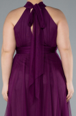 Robe de Soirée Grande Taille Longue Prune ABU3253