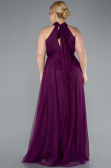 Robe de Soirée Grande Taille Longue Prune ABU3253