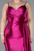 Robe de Soirée Grande Taille Longue Fushia ABU4815