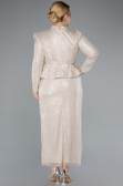 Robe De Soirée Grande Taille Midi Beige ABK2294