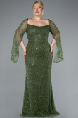 Robe De Fiançailles Grande Taille Perlé Longue Kaki ABU4640
