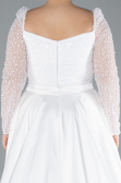 Robe Grande Taille Satin Longue Blanc ABU4670