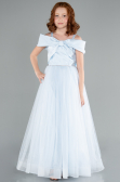 Robe de Soirée Enfants Longue Bleu clair ABU4826