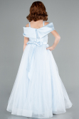 Robe de Soirée Enfants Longue Bleu clair ABU4826