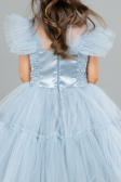 Robe de Soirée Enfants Courte Gris-Indigo ABK2067