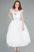 Robe de Soirée Enfants Longue Blanc ABU4238