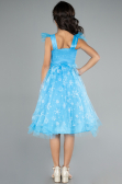 Robe de Soirée Enfants Longue Bleu ABU4238