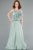 Robe de Soirée Enfants Longue Satin Menthe ABU4831