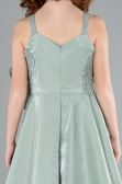 Robe de Soirée Enfants Longue Satin Menthe ABU4831