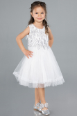 Robe de Soirée Enfants Midi Blanc ABK2300