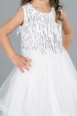 Robe de Soirée Enfants Midi Blanc ABK2300