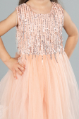 Robe de Soirée Enfants Midi Saumon ABK2300