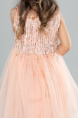 Robe de Soirée Enfants Midi Saumon ABK2300