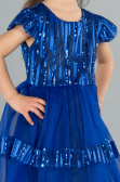 Robe de Soirée Enfants Midi Bleu Saxe ABK2301