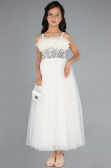 Robe de Soirée Enfants Longue Blanc ABU4830