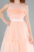 Robe de Soirée Enfants Longue Saumon ABU4221