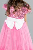 Robe de Soirée Enfants Longue Rose ABU4033