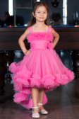 Robe de Soirée Enfants Devant Court Dos Long Rose ABO112