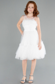 Robe de Soirée Enfants Longue Blanc ABU4221