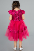 Robe de Soirée Enfants Midi Fushia ABK2301