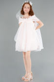 Robe de Soirée Enfants Courte Saumon ABK2295