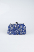 Sac de Soirée Luxe Couleur daim Bleu Saxe SH849