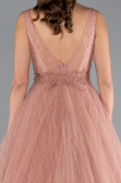 Robe De Soirée Longue Marron clair ABU2131