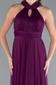 Robe de Soirée Longue Prune ABU3252