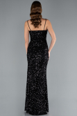 Robe de Soirée Longue Squameuse Noir ABU4842