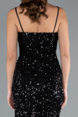 Robe de Soirée Longue Squameuse Noir ABU4842