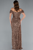 Robe de Soirée Longue Squameuse Cuivre ABU4843