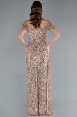 Robe de Soirée Longue Squameuse Or ABU4843