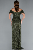 Robe de Soirée Longue Squameuse Kaki ABU4843
