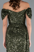 Robe de Soirée Longue Squameuse Kaki ABU4843