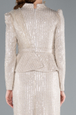 Robe de Soirée Voilée Longue Beige ABU4823