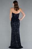 Robe Queue de Poisson Longue Squameuse Bleu Marine ABU4816