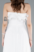 Robe de Soirée Longue Mousseline Blanc ABU4866