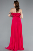 Robe de Soirée Longue Mousseline Fushia ABU4866