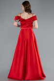 Robe de Soirée Longue Satin Rouge ABU4868
