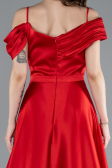 Robe de Soirée Longue Satin Rouge ABU4868